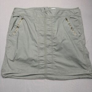 Ann Taylor LOFT Olive Green Mini Skirt‎ Zipper Pockets Casual Womens Size 14